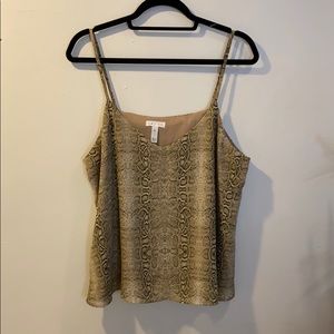 Snakeskin print tank top blouse